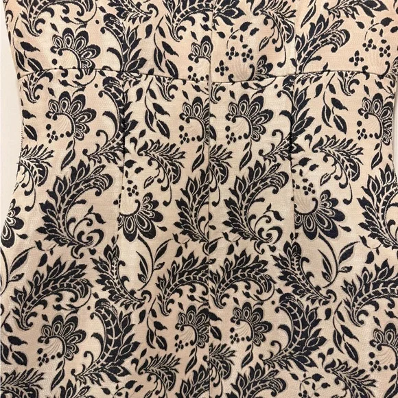 Tahari ASL Jacquard Envelope Neck & Brooch Sheath Dress - Picture 6 of 13